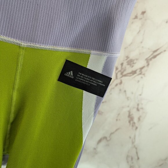 Adidas Legging Women Small Training Prime Knit Fine Tight Purple Green GD9401 - Picture 10 of 12